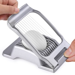 Egg Slicer, Multipurpose 304 Stainless Steel Wire Egg Slicer for Hard Boiled Eggs, Aluminum Egg Cutter Heavy Duty Slicer